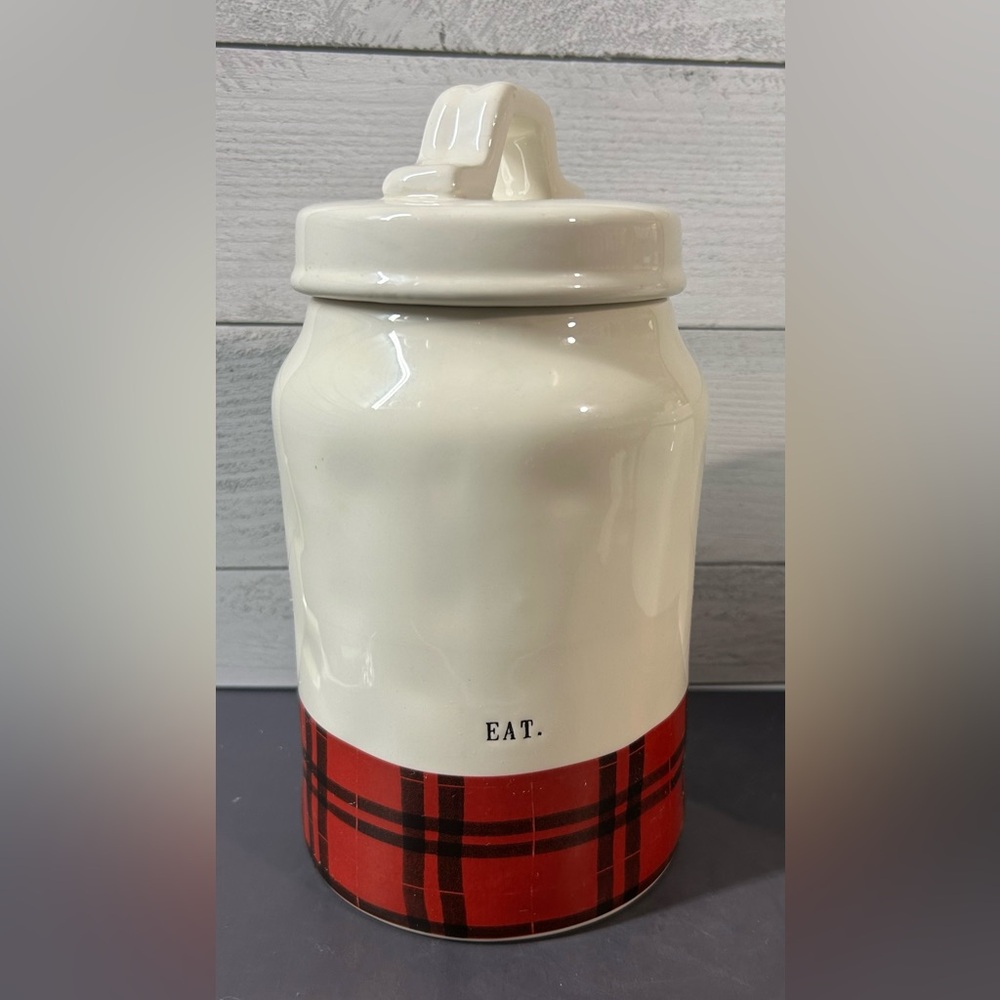 Rae Dunn EAT Buffalo Check Canister